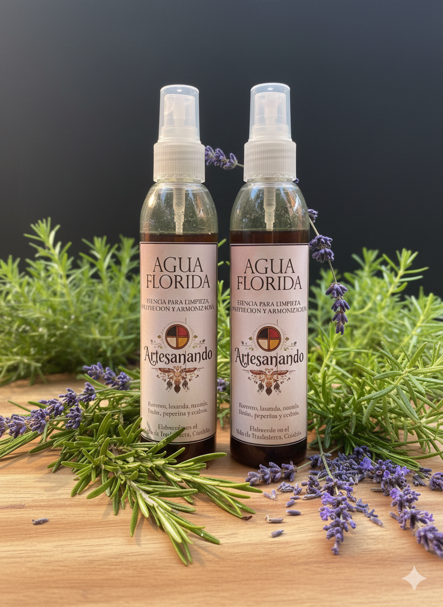Agua Florida artesanal para protección